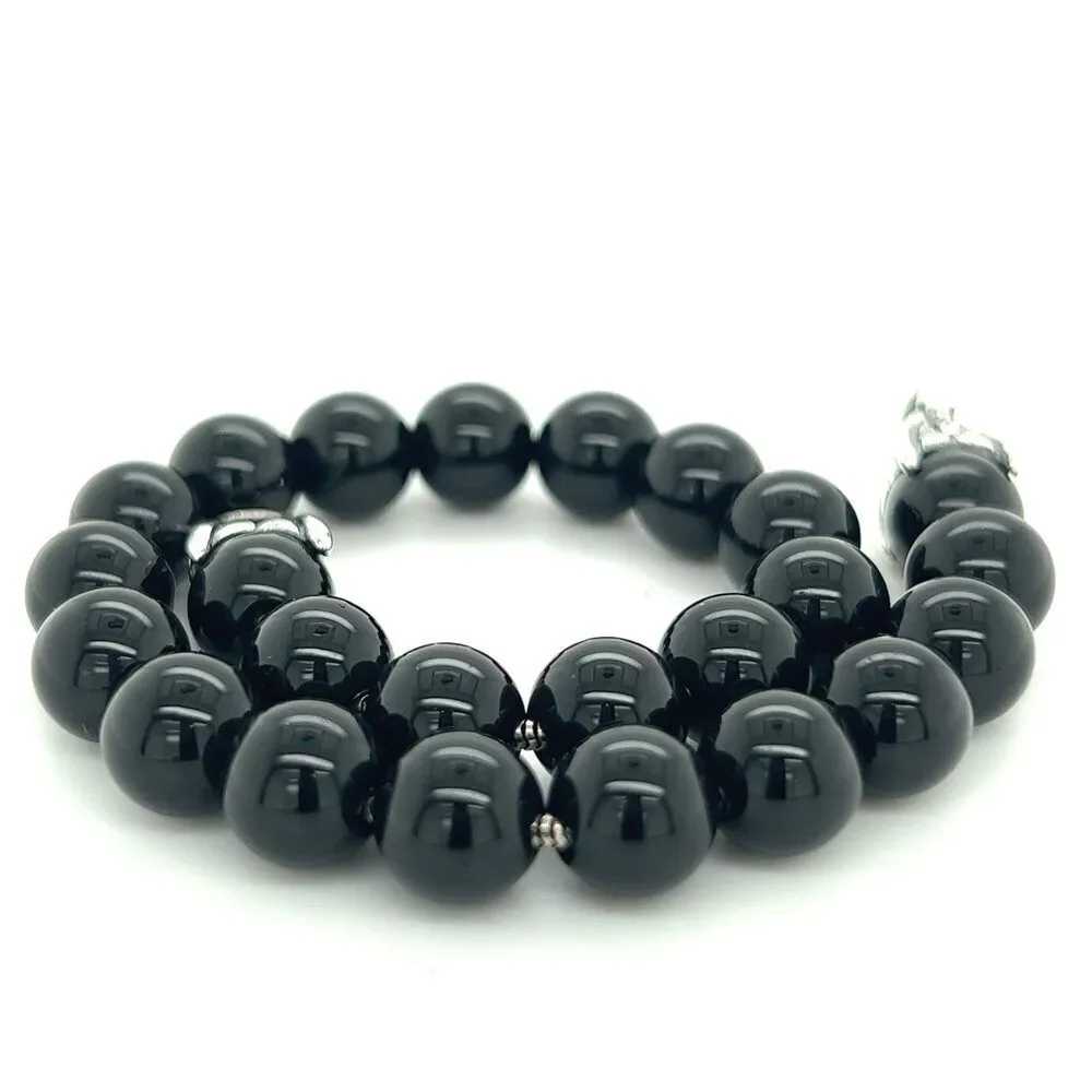 David Yurman Authentic Estate Onyx Spiritual Beads Bracelet 8.5" Silver DY447 - Picture 3 of 10